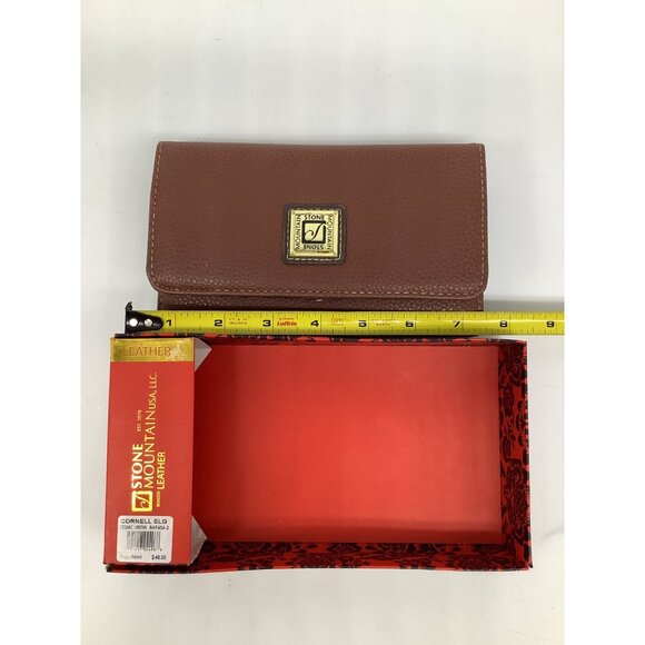 Stone Mountain Bonded Leather Cornell Cognac Brown Wallet With Multiple Cards - Picture 7 of 7
